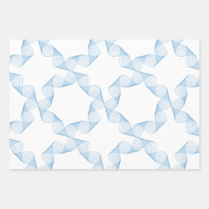Blaue, niedliche, einfache, elegante geometrische  geschenkpapier set