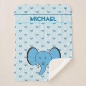 Blaue Niedliche Elefant Illustration mit Namen Sherpadecke (Vorderseite)