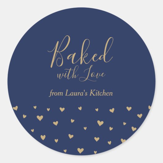 Blaue Niedliche Herzen gebacken mit Aufkleber für (Vorderseite)