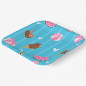 Blaue niedliche Illustrationsfolie Pappteller (Gewinkelt)