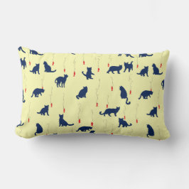 Blaue niedliche Kätzchen und Rotfische Lendenkissen