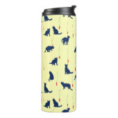 Blaue niedliche Kätzchen und Rotfische Thermosbecher (Nach links gedreht)