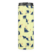 Blaue niedliche Kätzchen und Rotfische Thermosbecher (Rückseite)