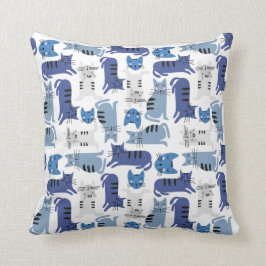 Blaue Niedliche Katzen Kissen
