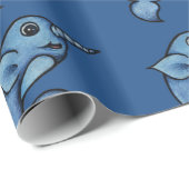Blaue niedliche Narwhal Geschenkpapier (Rolleneckpunkt)