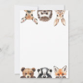 Blaue Niedliche Waldtiere Kinderdusche Dankeskarte (Rückseite)