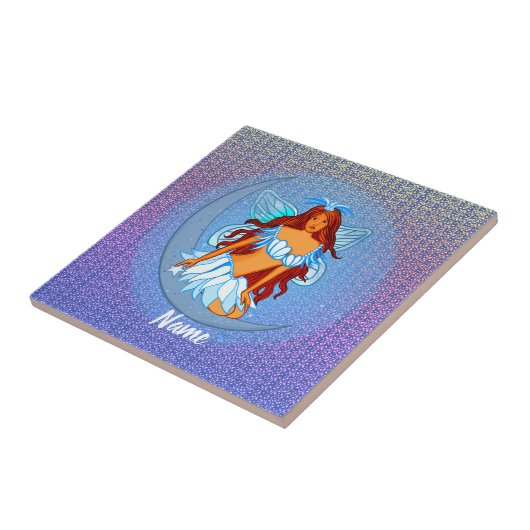 Blaue Night Moon Fee Fliese (Seite)