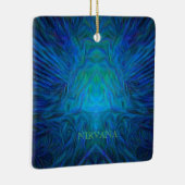 Blaue "Nirwana-" abstrakte Buddha-Pop-Kunst Keramikornament (Rechts)