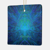 Blaue "Nirwana-" abstrakte Buddha-Pop-Kunst Keramikornament (Links)