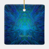 Blaue "Nirwana-" abstrakte Buddha-Pop-Kunst Keramikornament (Rückseite)
