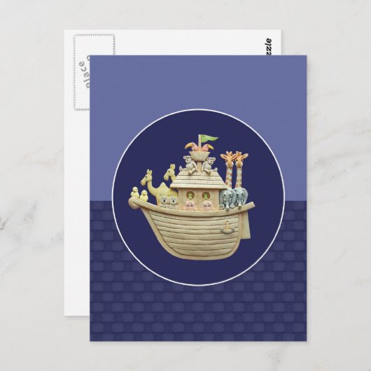 Blaue Noah Postkarte (Vorne/Hinten)