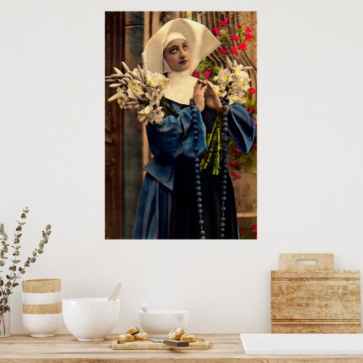 Blaue Nonne um 1910 Poster (Küche)