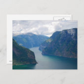 Blaue Norwegische Fjord-Träume Postkarte (Vorne/Hinten)