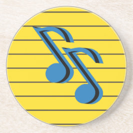 Blaue Noten auf einem Notizblock Getränkeuntersetzer