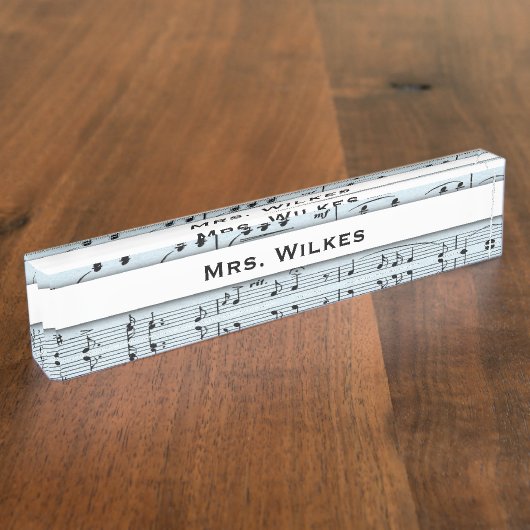 Blaue Noten Namensplakette (Seite)