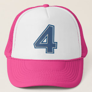 Blaue Nr. 4 Truckerkappe