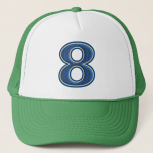 Blaue Nr. 8 Truckerkappe