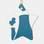 Blaue nukleare Power-Pflanzen-Ikone Keramik Ornament (Links)