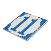 Blaue Nummer 11 für Hausnummern Fliese (Seite)