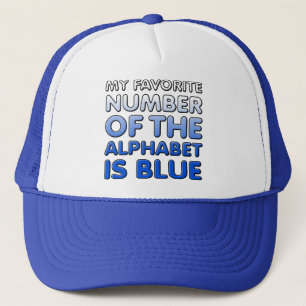 Blaue Nummer des Alphabet Funny Ball Cap Hat Truckerkappe