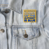 Blaue Nummer des Alphabet Funny Button Abzeichen-B (Beispiel)