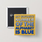 Blaue Nummer des Alphabet Funny Button Abzeichen-B (Vorne & Hinten)