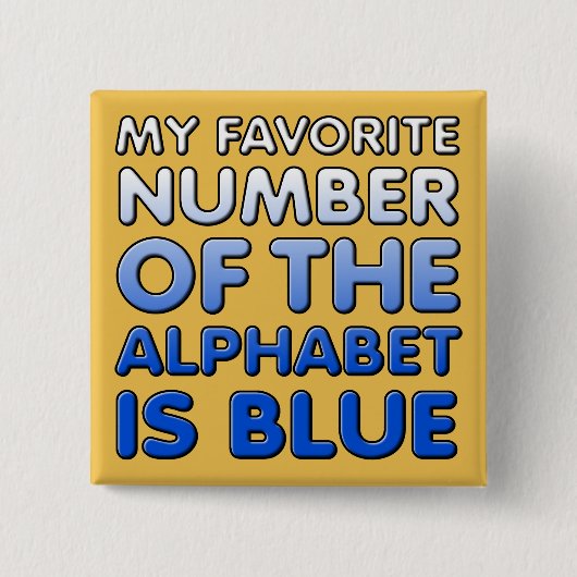 Blaue Nummer des Alphabet Funny Button Abzeichen-B (Vorderseite)