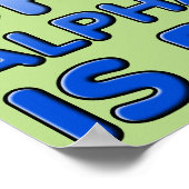 Blaue Nummer des Alphabet Funny Poster Sigings (Ecke)