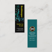 Blaue Nummern Buchhaltung Mini Visitenkarte (Vorne/Hinten)