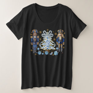 Blaue Nussknacker und Weihnachtsbaum T-Shirt
