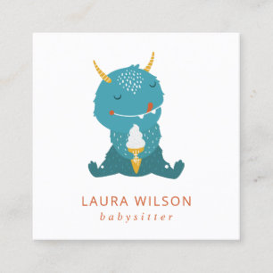 BLAUE OCHRE NIEDLICH SANDI KLEINE MOSTER ICECREAM QUADRATISCHE VISITENKARTE