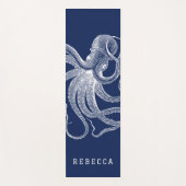 Blaue Octopus-Illustration Yogamatte (Vorderseite)