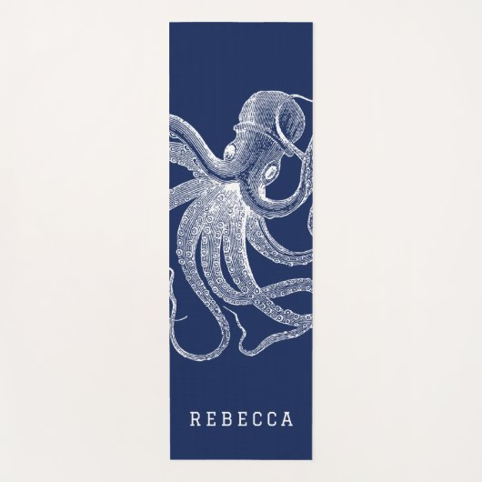 Blaue Octopus-Illustration Yogamatte (Vorderseite)