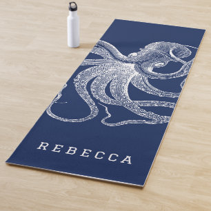 Blaue Octopus-Illustration Yogamatte