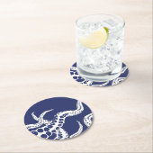 Blaue Octopus-Untersetzer Runder Pappuntersetzer (Vor Ort)
