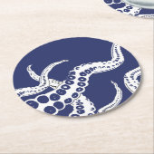 Blaue Octopus-Untersetzer Runder Pappuntersetzer (Angewinkelt)