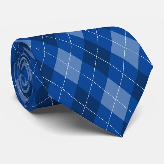 Blaue [oder benutzerdefinierte] Raute Muster Krawatte (Gerollt)