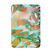 Blaue oder cysche Streifen über rustikal rötlich-o Badematte (Vorderseite Vertikal)