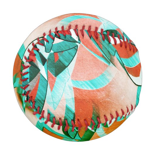 Blaue oder cysche Streifen über rustikal rötlich-o Baseball (Vorderseite Links)