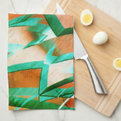 Blaue oder cysche Streifen über rustikal rötlich-o Geschirrtuch (Viertel Falte)