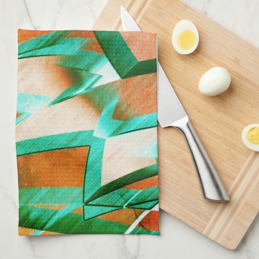 Blaue oder cysche Streifen über rustikal rötlich-o Geschirrtuch (Viertel Falte)