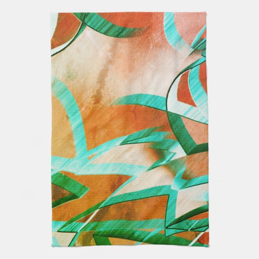 Blaue oder cysche Streifen über rustikal rötlich-o Geschirrtuch (Vertikal)