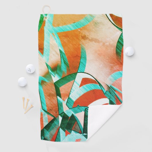 Blaue oder cysche Streifen über rustikal rötlich-o Golfhandtuch (Insitu)