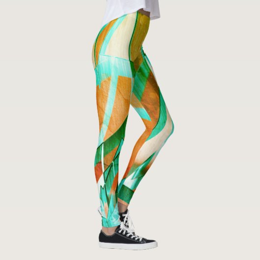 Blaue oder cysche Streifen über rustikal rötlich-o Leggings (Rechts)