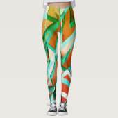 Blaue oder cysche Streifen über rustikal rötlich-o Leggings (Vorderseite)