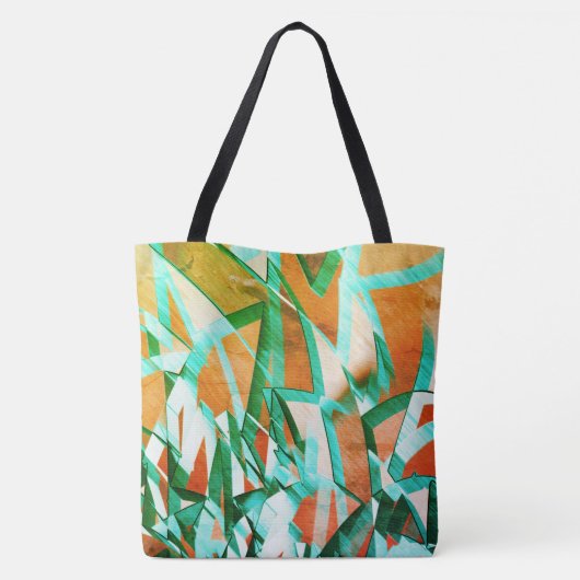 Blaue oder cysche Streifen über rustikal rötlich-o Tasche (Rückseite)