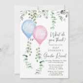 Blaue oder rosa Ballons, Grüne und Genus Einladung (Vorderseite)
