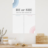 Blaue oder rosafarbene Regenbogenfarben - Wahlzeic Poster (Küche)