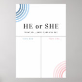 Blaue oder rosafarbene Regenbogenfarben - Wahlzeic Poster (Vorne)