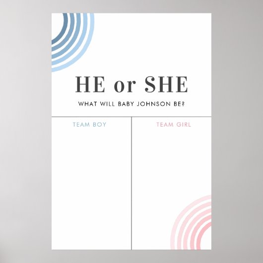 Blaue oder rosafarbene Regenbogenfarben - Wahlzeic Poster (Vorne)